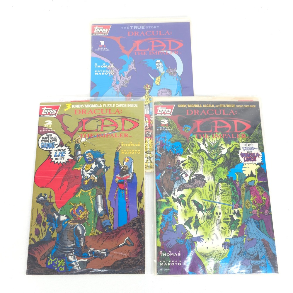Dracula Vlad the Impaler Comic 1, 2, 3 Topps 1993 Roy Thomas Esteban Maroto Set